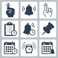 Reminders icons in glyph style Royalty Free Stock Photo