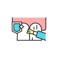 Remineralization tooth color line icon. Pictogram for web page, mobile app, promo.