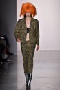 Remington Williams walks the runway for Jeremy Scott during NYFW