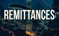 Remittances theme with Chicago skyscrapers Royalty Free Stock Photo
