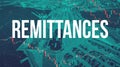 Remittances theme with US shipping port Royalty Free Stock Photo