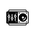 Black solid icon for Remix, controlar and musical Royalty Free Stock Photo