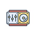 Color illustration icon for Remix, controlar and stereo Royalty Free Stock Photo