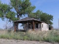 Dilapidated structure at Glenrio ghost town, an old mining town in New Mexico Royalty Free Stock Photo