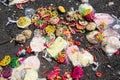 Remnants of donations after Hindu funeral, Nusa Penida, Indonesia