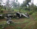 Remnants of a Japanese WWII plane in Matupit, Rabaul, Papua New Royalty Free Stock Photo