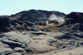 The remnants of the last volcanic eruptions between the year of 1975 and 1984 at Krafla Lava Field near Myvatn, Iceland during the Royalty Free Stock Photo