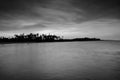 The remnants of old military fortress from world wor II at Kuala Dasar Sabak Beach in Kelantan Malaysia during sunset.