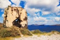 Remnants of a windmill on Santorini island Royalty Free Stock Photo