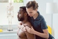 Remobilization of shoulder joint in the physical therapy Royalty Free Stock Photo