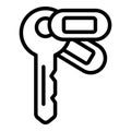 Remodeling home keys icon outline vector. House wall