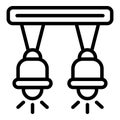 Remodeling home light icon outline vector. Repair kitchen