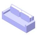 Remodeling new sofa icon isometric vector. Home renovation