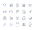 Remodeling and renovation outline icons collection. Remodelling, Renovation, Refurbishment, Reconstruction, Redesign