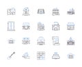 Remodeling and renovation outline icons collection. Remodelling, Renovation, Refurbishment, Reconstruction, Redesign