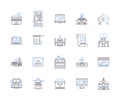 Remodeling and renovation outline icons collection. Remodelling, Renovation, Refurbishment, Reconstruction, Redesign