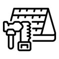 Remodeling roof icon outline vector. Home remodel