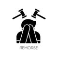 Remorse black glyph icon Royalty Free Stock Photo