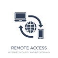 Remote access icon. Trendy flat vector Remote access icon on white background from Internet Security and Networking collection Royalty Free Stock Photo