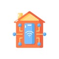 Remote access vector flat color icon Royalty Free Stock Photo