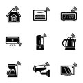 Remote administration icons set, simple style