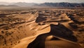 Remote African wilderness Majestic mountains, rippled sand dunes, tranquil beauty generated by AI Royalty Free Stock Photo