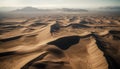 Remote African wilderness Majestic sand dunes ripple in arid heat generated by AI