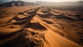 Remote African wilderness Majestic sand dunes ripple in extreme heat generated by AI