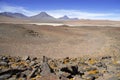 Remote, Barren volcanic landscape of the Atacama Desert, Chile Royalty Free Stock Photo