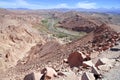 Remote, Barren volcanic landscape of Valle de la Luna, in the Atacama Desert, Chile Royalty Free Stock Photo