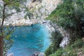 Remote beach named `Fakistra` at Pelion in Greece Royalty Free Stock Photo