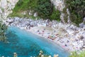 Remote beach named `Fakistra` at Pelion in Greece Royalty Free Stock Photo