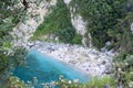 Remote beach named `Fakistra` at Pelion in Greece Royalty Free Stock Photo