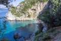 Remote beach named `Fakistra` at Pelion in Greece Royalty Free Stock Photo