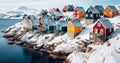 Remote Beauty Vibrant Homes in Greenland Royalty Free Stock Photo