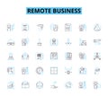 Remote business linear icons set. Telecommute, Virtual, Digital, Online, Remote, Distributed, Agile line vector and
