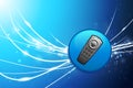 Remote Button on Blue Abstract Light Background Royalty Free Stock Photo