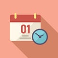 Remote calendar icon flat vector. Work time Royalty Free Stock Photo