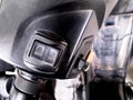 the remote and close range light switch panel buttons on the motorcycle Royalty Free Stock Photo