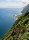 Remote coastal village on Sao Jorge Royalty Free Stock Photo