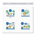 Remote command management color icon set