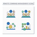 Remote command management color icon set