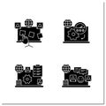 Remote command management glyph icon set