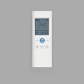 Remote control of air conditioner vector illustration, flat realistic remote controller equipment with display