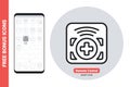 Remote control application icon for smartphone, tablet, laptop or other smart device with mobile interface. Simple black Royalty Free Stock Photo