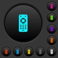 Remote control dark push buttons with color icons