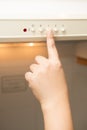 Remote control directed on air conditioner systrem Royalty Free Stock Photo