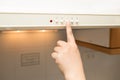 Remote control directed on air conditioner systrem Royalty Free Stock Photo