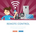 Remote control for household appliances concept Royalty Free Stock Photo