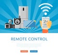 Remote control for household appliances concept Royalty Free Stock Photo